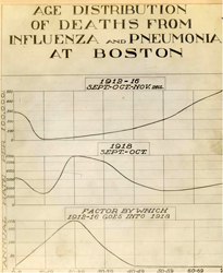 1918 deaths peaked among young adults